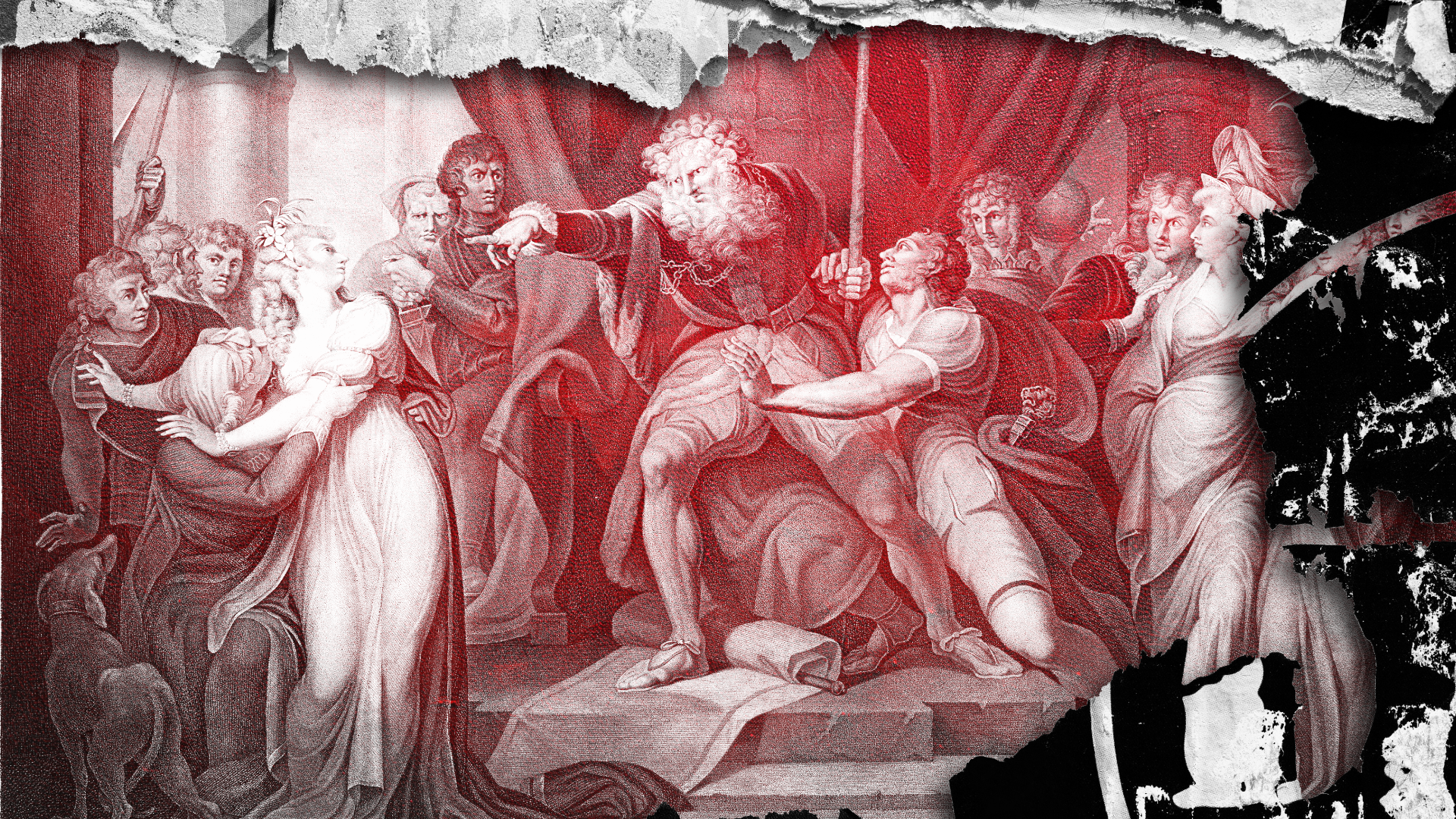 King Lear Casting Out His Daughter Cordelia (Shakespeare, King Lear, Act 1, Scene 1)